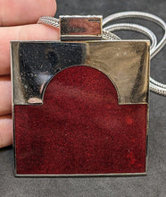 Load image into Gallery viewer, De Passille Sylvestre - Modernist Canadian Necklace - Lg Square, Red Enamel
