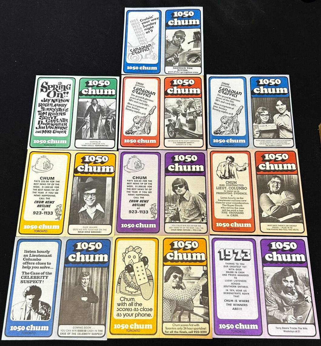 Vintage 1050 Chum30 Music Charts lot of 10 (A)