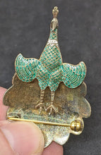 Load image into Gallery viewer, Siam Sterling Silver - Beautifully Enameled &amp; Crafted Peacock Pin / Brooch
