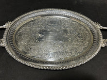 Load image into Gallery viewer, Sheffield English Silverplate Serving Tray Size- 26.5inch X 15.5inch X 2inch
