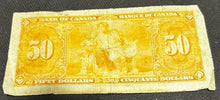 Load image into Gallery viewer, 1937 Bank of Canada 50 Dollars Note, VG+, BH 1524989
