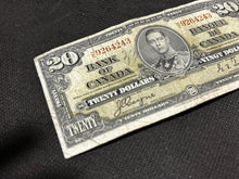 Load image into Gallery viewer, 1937 Bank Of Canada 20 Dollar Note, EX, HE 9264243
