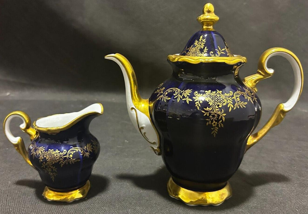 Echt Weimar Kobalt Teapot and Creamer GOLD COBALT, EX+