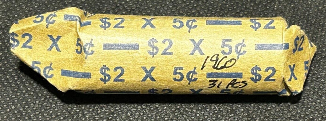 1960 Canada 5cent (Nickel) Coin Roll B (31 coins)