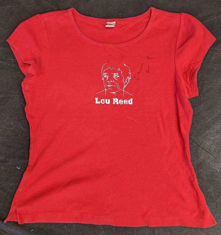Autographed Lou Reed Women's Red T-Shirt - Large
