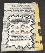 Load image into Gallery viewer, 1968 Maple Leaf Gardens Boxing Program, G+, Joe Frazier
