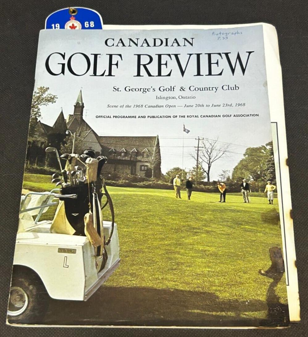 1968 Canadian Open Golf Review Official Program Signed with Ticket