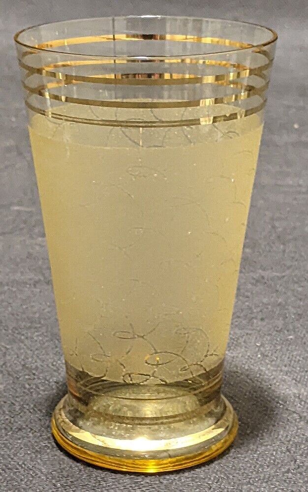 1970's Gold Trim & Swirls Water / Juice Glass