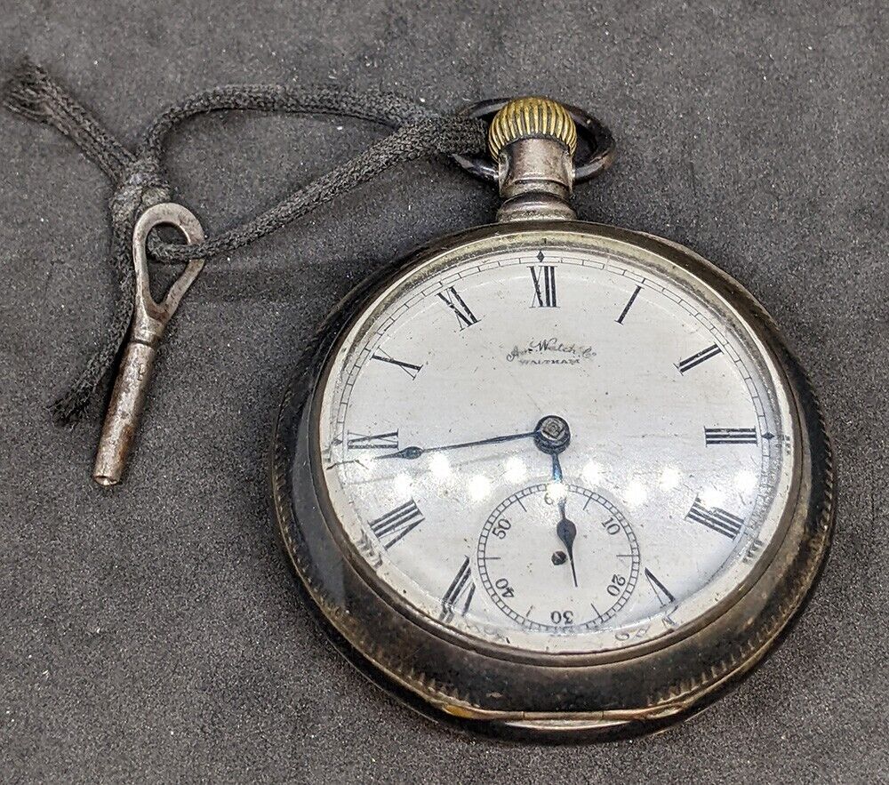 1883 WALTHAM Key Wind Pocket Watch - Broadway - Coin Silver Case - As Found