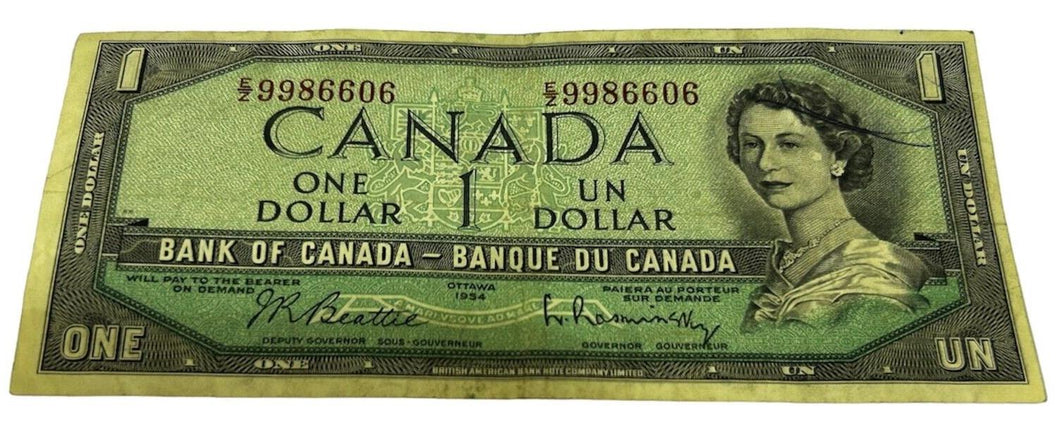 1954 Bank Of Canada $1 Rotator Note, EZ 9986606