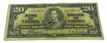 Load image into Gallery viewer, 1937 Bank of Canada $20 Coyne Towers, JE 1619423
