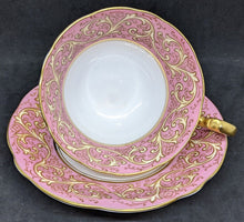 Load image into Gallery viewer, Vintage AYNSLEY Fine Bone China Tea Cup &amp; Saucer - Wide Pink Border
