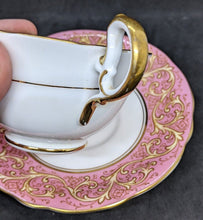 Load image into Gallery viewer, Vintage AYNSLEY Fine Bone China Tea Cup &amp; Saucer - Wide Pink Border
