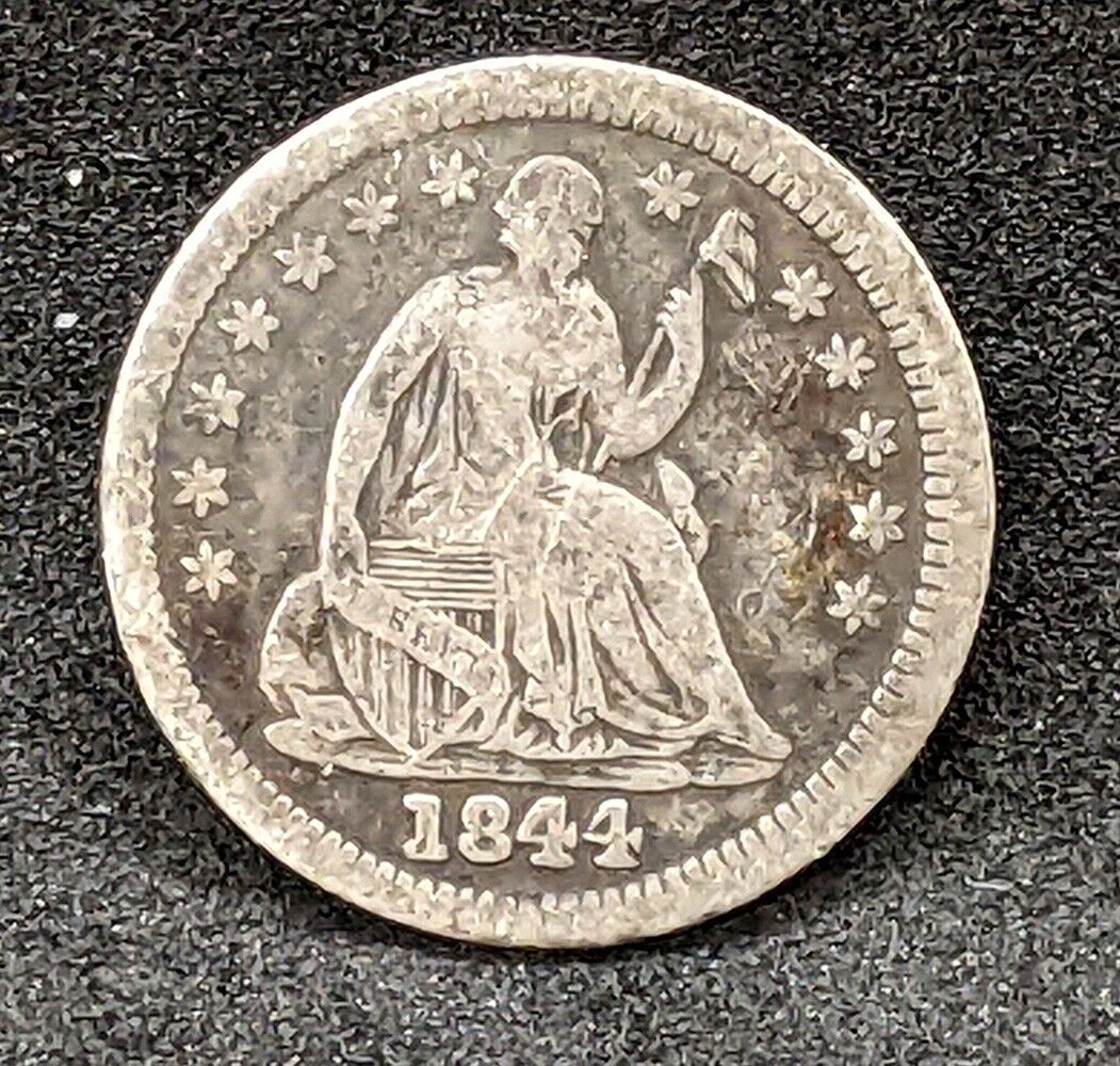 1844 United States Silver Half Dime Coin