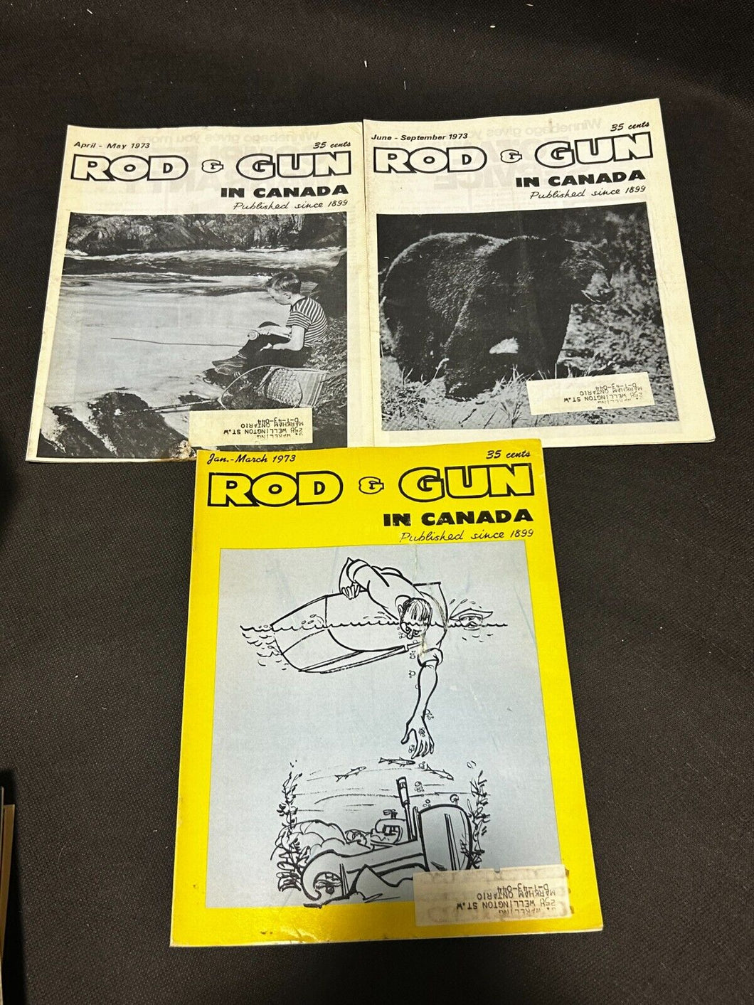 1973 Rod & Gun in Canada lot of 3 magazines