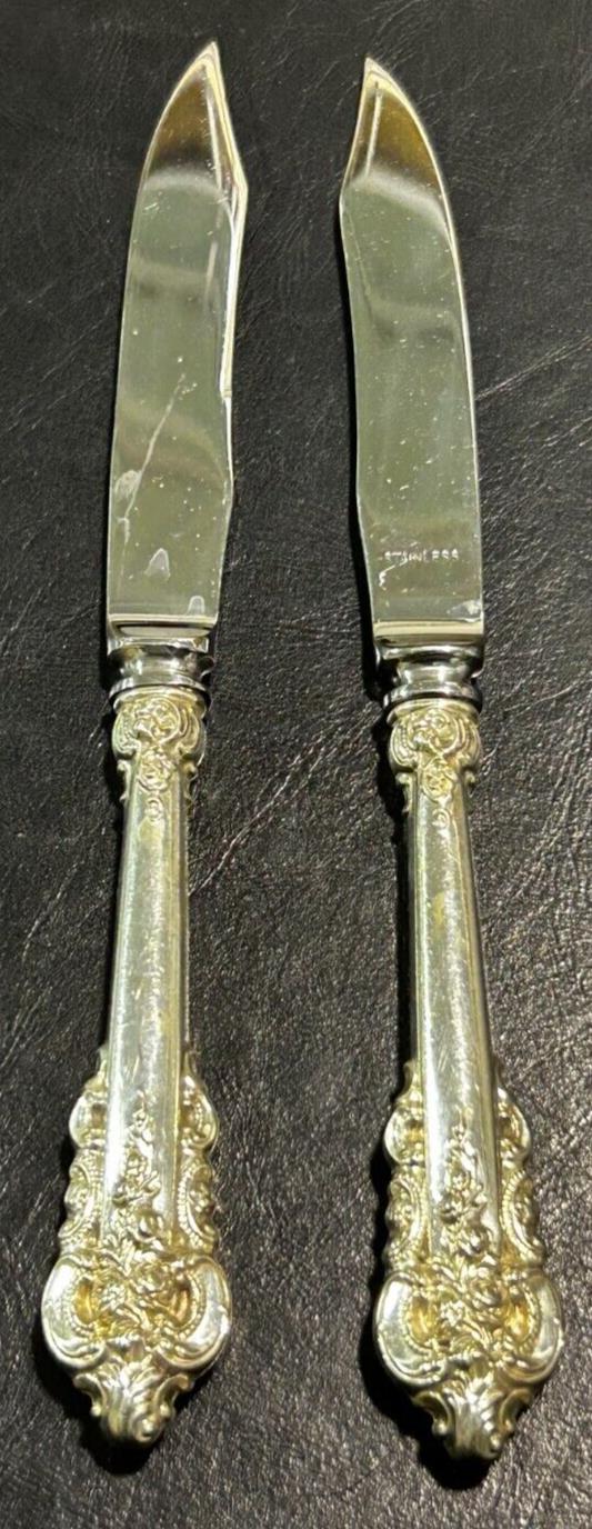 Wallace Sterling Grand Baroque Fruit Knives Silverplate (A Pair)