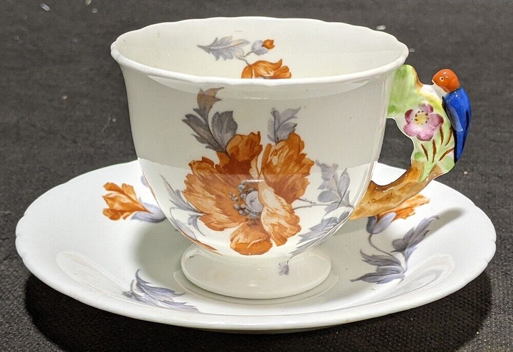 Sutherland Bone China Tea Cup & Saucer - Painted Handle