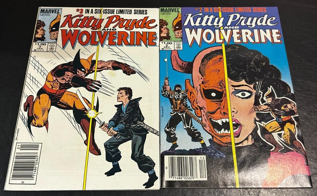 1984 Marvel Comics Kitty Pryde and Wolverine #2 and #3, CPV