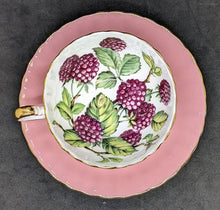 Load image into Gallery viewer, RARE - AYNSLEY Fine Bone China Tea Cup &amp; Saucer - Blackberries - 2440
