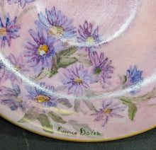 Load image into Gallery viewer, Vintage Porcelain Hand Painted &amp; Signed Cup &amp; Saucer - Pink With Purple Flowers
