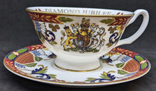 Load image into Gallery viewer, ROYAL WORCESTER Bone China Diamond Jubilee Tea Cup &amp; Saucer - In Box
