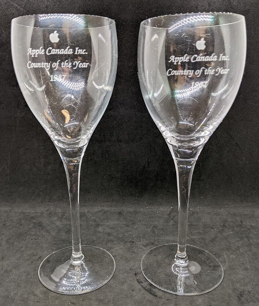 1987 Apple Canada Inc. Country Of The Year Employee Appreciation Stemware