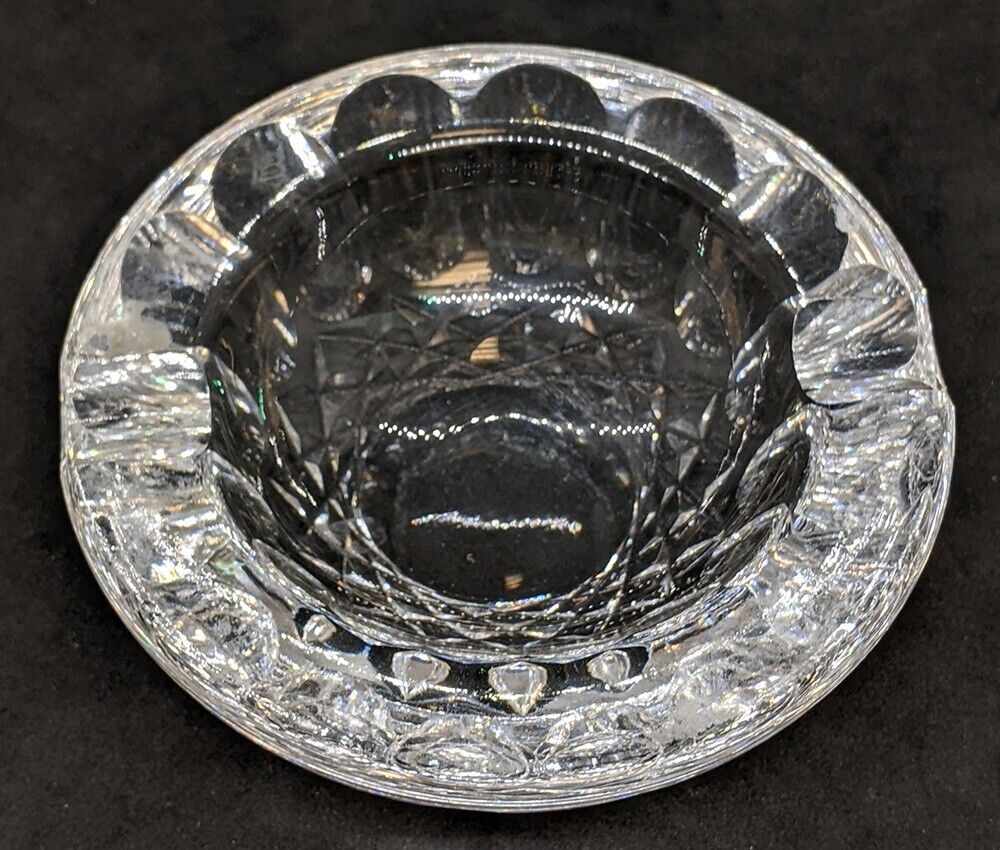 Signed WATERFORD Crystal Small Round 2 Divot Ashtray