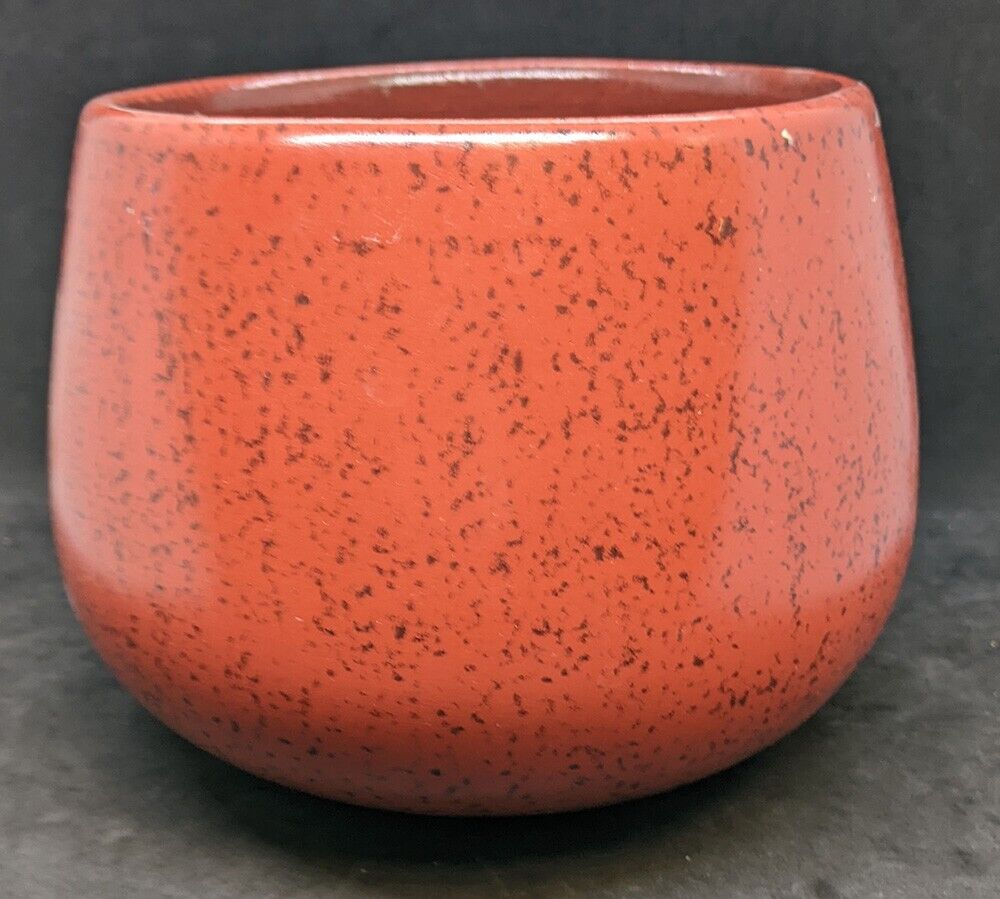 Vintage Red Speckled High Shoulder Pottery Bowl - Not Signed