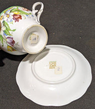 Load image into Gallery viewer, Vintage Bell Fine Bone China Tea Cup &amp; Saucer - Green &amp; Floral Bouquet
