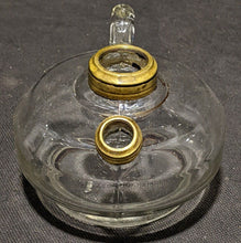 Load image into Gallery viewer, Vintage Clear Glass Oil Lamp Base With Brass Fittings
