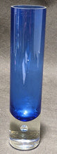 Load image into Gallery viewer, Clear to Blue, Bubble Base, Glass Tubular Vase - 8 1/4&quot;
