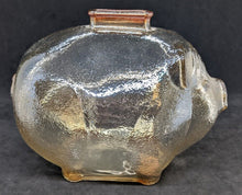Load image into Gallery viewer, Vintage Anchor Hocking Orange Pressed Glass Pig Piggy Coin Bank
