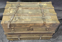 Load image into Gallery viewer, Antique Wooden Travel Chest - As Is - Well Worn
