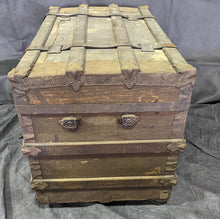 Load image into Gallery viewer, Antique Wooden Travel Chest - As Is - Well Worn
