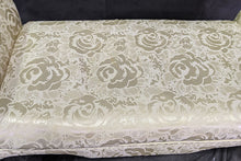 Load image into Gallery viewer, Vintage Upholstered Entryway Bench - White Rose Accent Fabric
