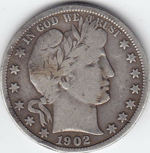 Load image into Gallery viewer, 1902 O USA Silver Barber Half Dollar Coin - Rim Nick
