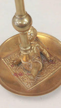 Load image into Gallery viewer, Unique Pair of Brass Candle Stick Holders - Putti Cherub
