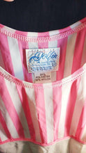 Load image into Gallery viewer, Original 80’s Dolfin Pink &amp; White Stripped Running Tank Top – XS

