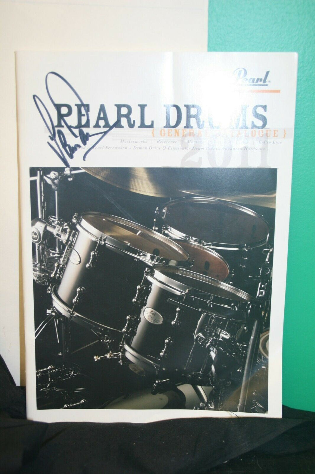 Deep Purple Drummer Ian Paice Autographed 2011 Pearl Drums General Catalogue