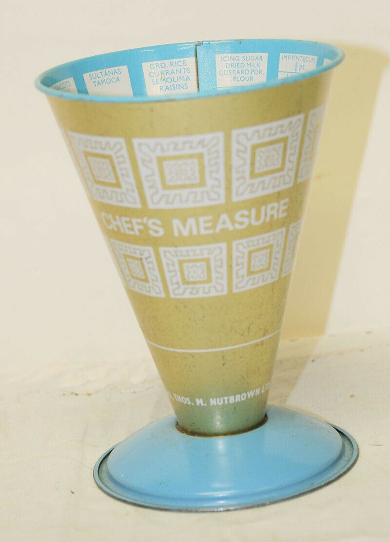 Vintage Chef's Measure Tin Measuring Cup - Made in Great Britain