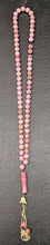 Load image into Gallery viewer, Beautiful Tasbih Prayer Beads - Rhodonite &amp; 14 Kt Gold - 21&quot; Plus Tassel
