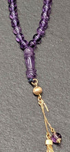 Load image into Gallery viewer, Beautiful Tasbih Prayer Beads - Amethyst &amp; 14 Kt - 19&quot; Plus Tassel
