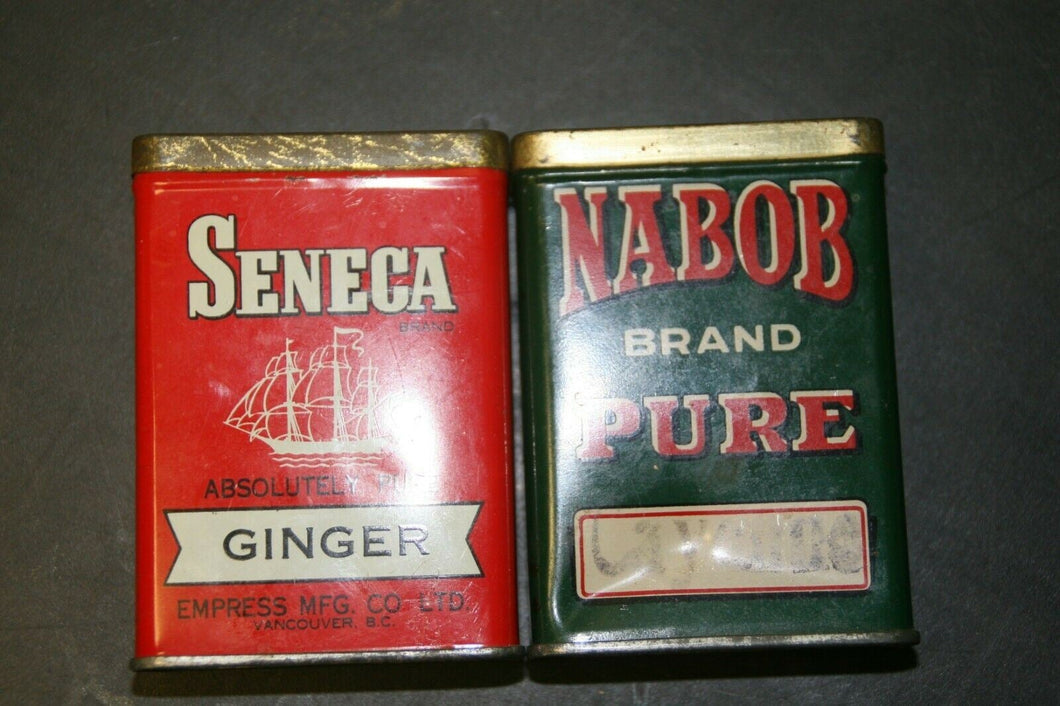 Seneca Ginger & Nabob Cayenne Vintage Spice Tins