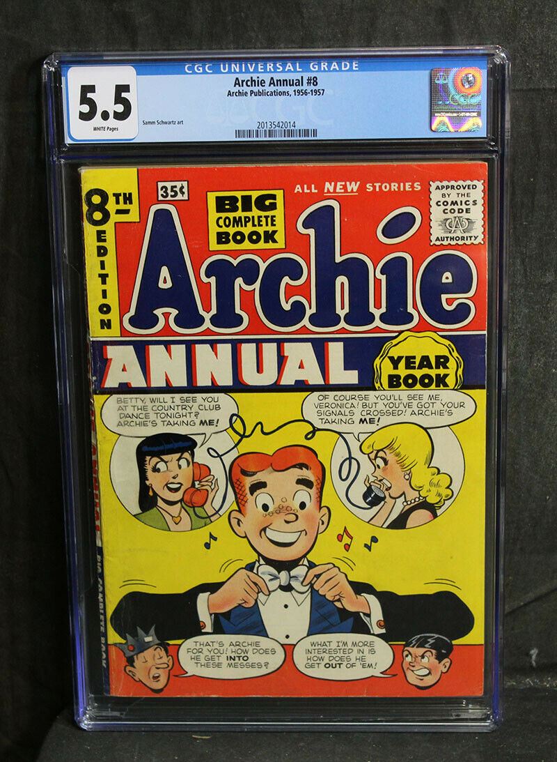 CGC Graded 5.5 WHITE Pages Archie Annual #8 35 Cent Canadian Variant