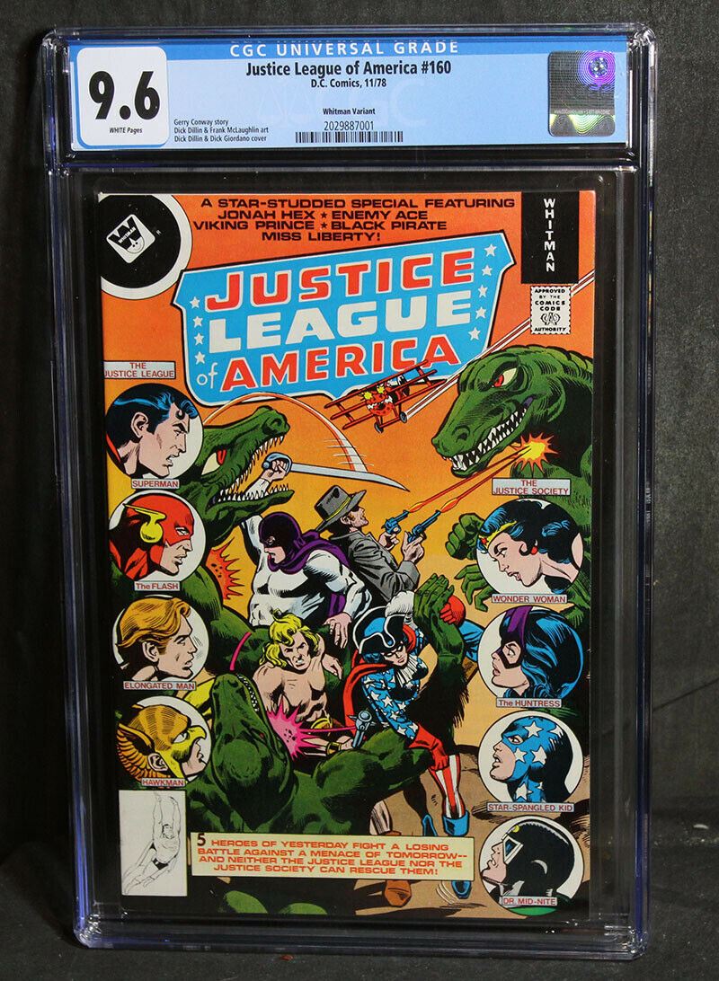 Justice League of America #160 (11/78) Whitman Variant CGC Graded 9.6 WHITE Page