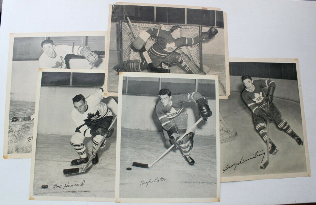 1945-54 Quaker Oats Toronto Maple Leafs 8x10 Photo Lot - Players in Description