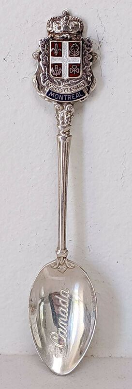 Vintage Sterling Silver & Enamel MONTREAL Canada Souvenir Spoon