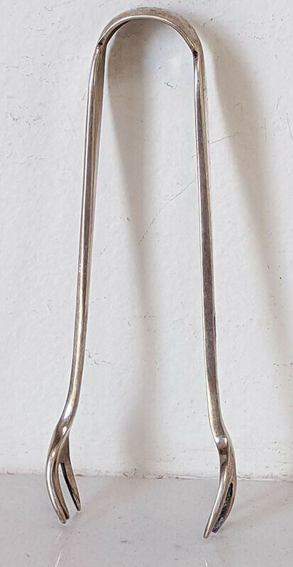 Vintage Birks Sterling Silver Tine Ended Sugar Tongs - Plain Detail