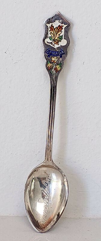 Ecco Sterling Silver & Enamel Souvenir Spoon - Orangeville Ontario Canada
