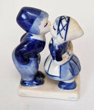 Load image into Gallery viewer, Vintage Hand Painted Delft Figurine - Boy &amp; Girl Kissing - Holland Blue 9810065
